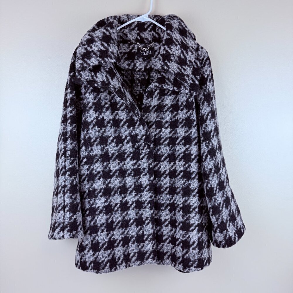 Luii Anthropologie Women’s Houndstooth Coat | Wool Blend Jacket | Size S